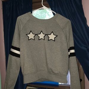 Gray five by five crop top